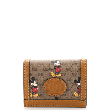 Gucci Disney Mickey Mouse Card Case Wallet Printed Mini GG Coated Canvas