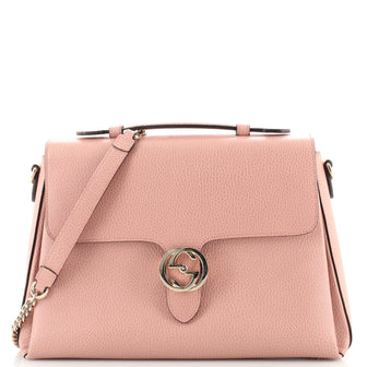 Gucci Interlocking Top Handle Bag (Outlet) Leather Medium