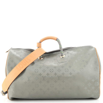 Louis Vuitton Keepall Bandouliere Bag Limited Edition Titanium Monogram Canvas 50
