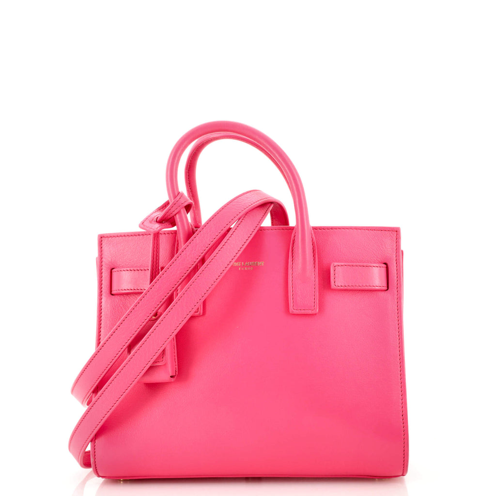 Saint Laurent Fluo pink leather nano Sac De Jour bag