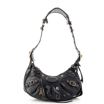 Balenciaga Le Cagole Giant Studs Shoulder Bag Pin Embellished Leather XS