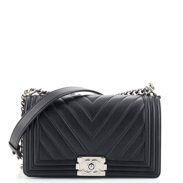 Chanel Boy Flap Bag Chevron Calfskin Old Medium