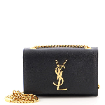 Saint Laurent Classic Monogram Crossbody Bag Grainy Leather Small