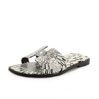 Hermes Women's Oran Sandals Printed Leather