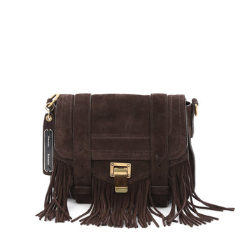 Proenza Schouler PS1 Pouch Suede Fringe Small Brown 1923502