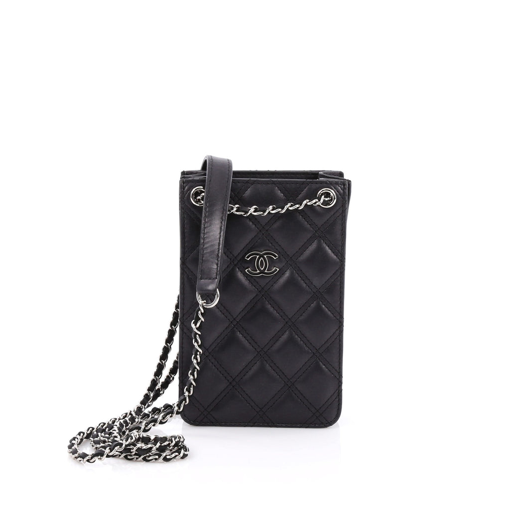 Chanel Chain Around Phone Holder Crossbody Bag Quilted Lambskin Red 2264986