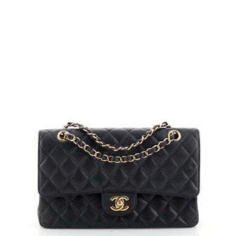 Chanel Classic Double Flap Bag Quilted Caviar Medium