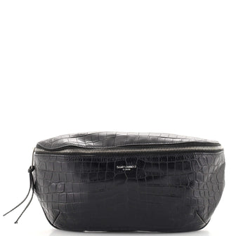 Saint Laurent Belt Bag Crocodile Embossed Leather