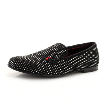 Fendi Men's Monster Slip-On Loafers Crystal Embellished Suede