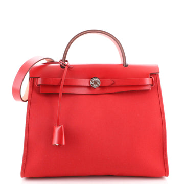 Hermes Herbag Zip Leather and Toile 31