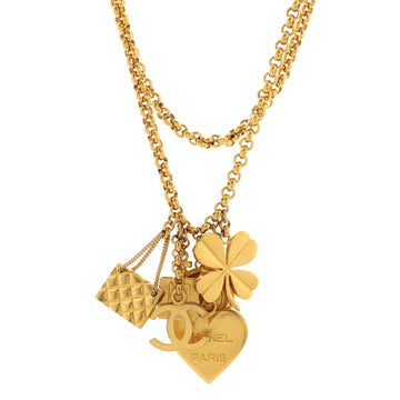 Chanel Vintage CC Charms Long Necklace Metal