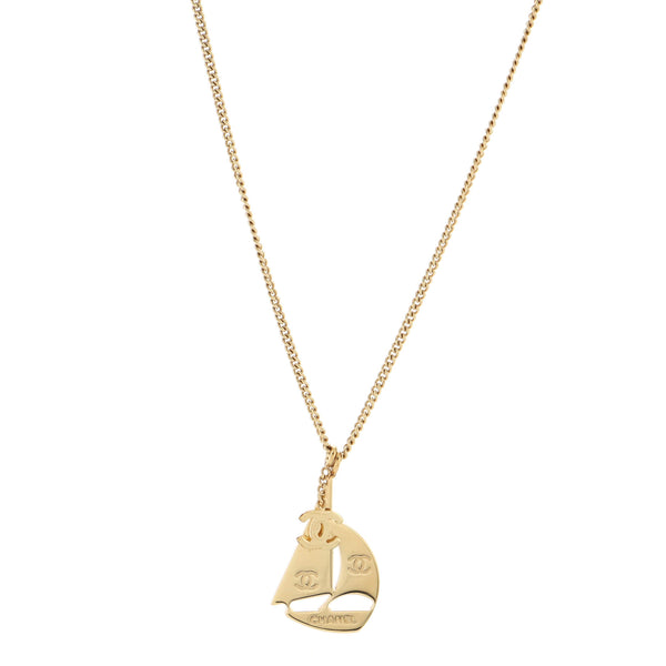 Chanel CC Sail Boat Charm Pendant Necklace Chanel