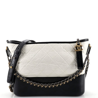 Chanel Bicolor Gabrielle Hobo Quilted Aged Calfskin Medium