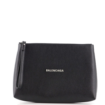 Balenciaga Everyday Logo Pouch Printed Leather Medium