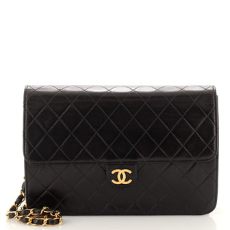 Chanel Vintage Clutch with Chain Quilted Leather Medium