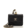 Chanel CC Pearl Coin Card Holder with Chain Quilted Iridescent Caviar Green  2269578