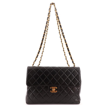 Chanel Vintage Classic Single Flap Bag Quilted Lambskin Jumbo