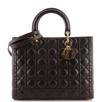 Christian Dior Vintage Lady Dior Bag Cannage Quilt Lambskin Large