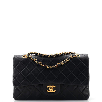 Chanel Vintage Classic Double Flap Bag Quilted Lambskin Medium