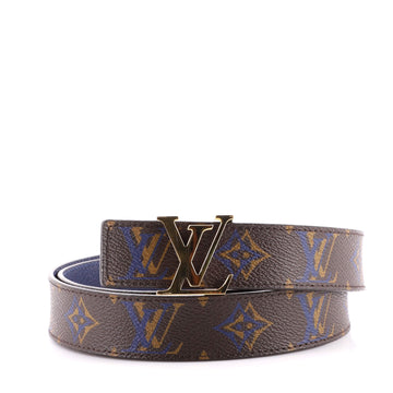 Louis Vuitton LV Initiales Reversible Belt Rainbow Monogram and Leather Medium