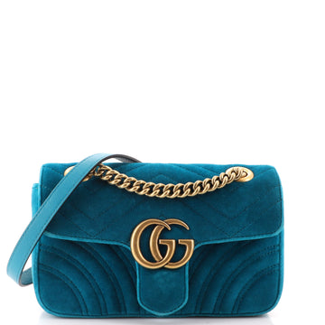 Gucci GG Marmont Flap Bag Matelasse Velvet Mini
