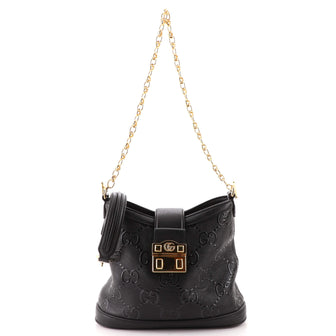 Gucci Convertible Shoulder Bag Debossed GG Leather Small