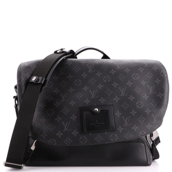 Louis+Vuitton+Voyager+Messenger+Bag+MM+Black+Canvas for sale