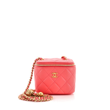 Chanel Pearl Crush Vanity Case with Chain Quilted Lambskin Mini
