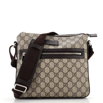 Gucci Front Zip Messenger GG Coated Canvas Medium