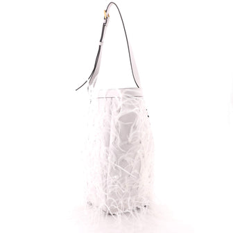 Bucket Bag Feathers with Leather