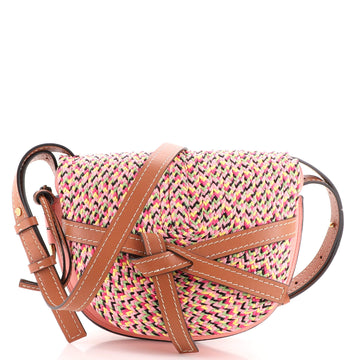 Loewe Gate Shoulder Bag Leather with Raffia Small