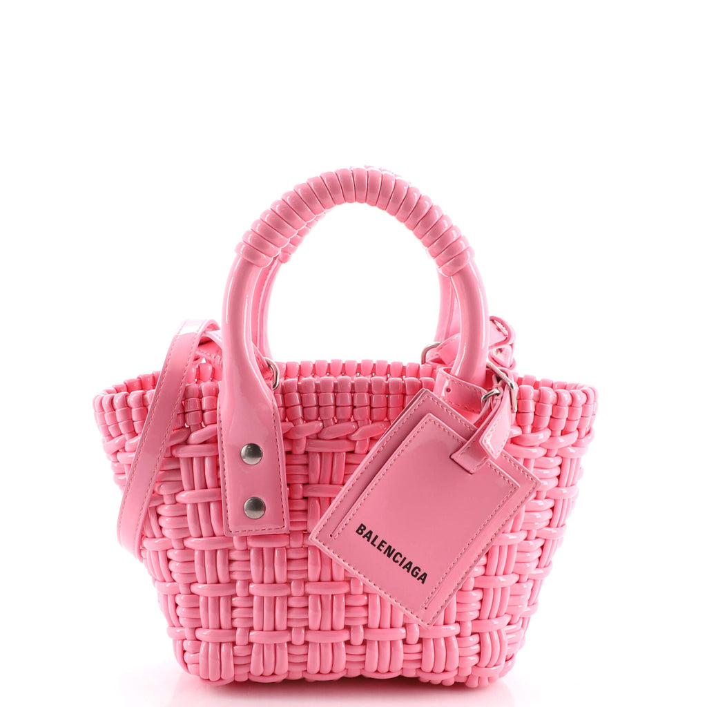 Balenciaga Bistro Panier Bag Woven Faux Leather XXS 192381