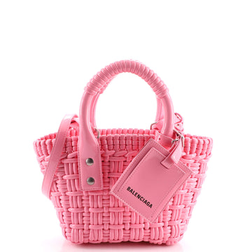 Balenciaga Bistro Panier Bag Woven Faux Leather XXS