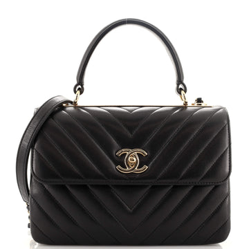 Chanel Trendy CC Top Handle Bag Chevron Lambskin Small