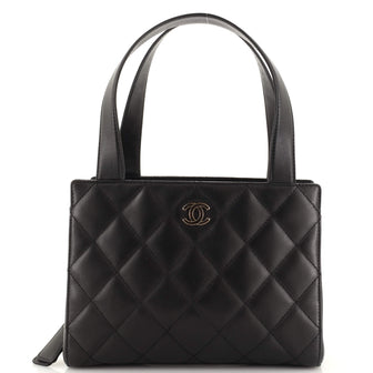 Chanel Vintage CC Zip Around Shoulder Bag Quilted Lambskin Small