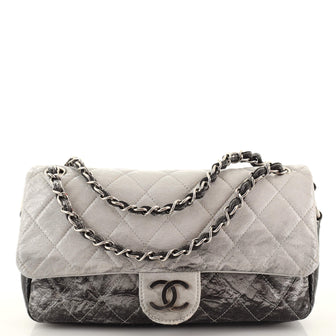 Chanel Melrose Degrade Flap Bag Quilted Patent Vinyl Small