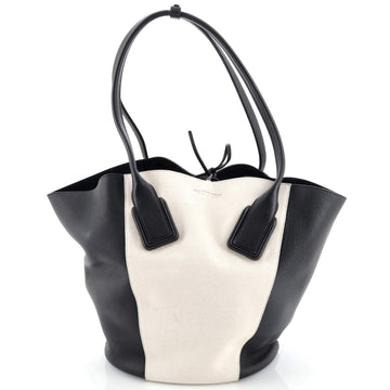 Bottega Veneta Basket Tote Leather and Canvas Large