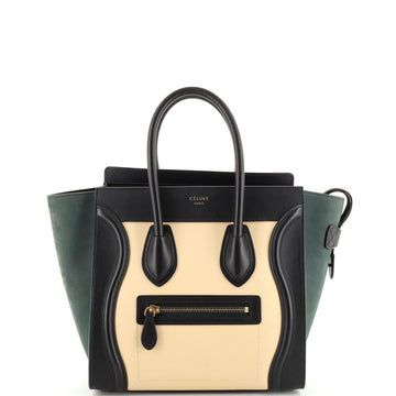 Celine Bicolor Luggage Bag Nubuck Micro