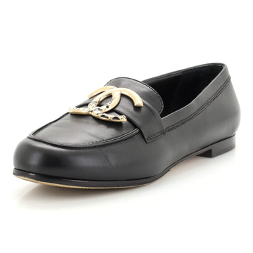 Chanel Women's CC Loafers Embellished Leather