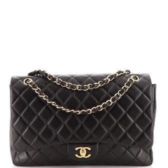 Chanel Vintage Classic Single Flap Bag Quilted Lambskin Maxi