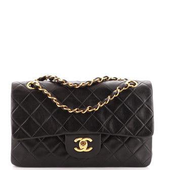 Chanel Vintage Classic Double Flap Bag Quilted Lambskin Small