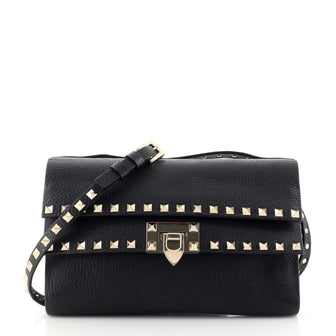 Valentino Garavani Rockstud Flip Lock Double Flap Crossbody Bag Leather Small