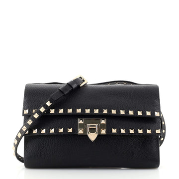 Valentino Garavani Rockstud Flip Lock Double Flap Crossbody Bag Leather Small