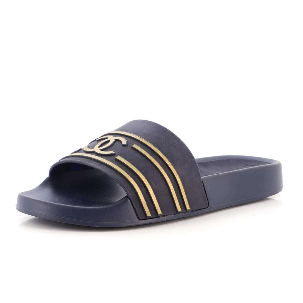 Chanel cheap slides rubber