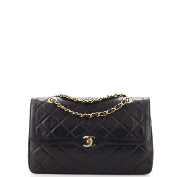 Chanel Vintage Two Tone CC Flap Bag Quilted Lambskin Medium
