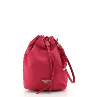 Prada Drawstring Bucket Bag Tessuto Small