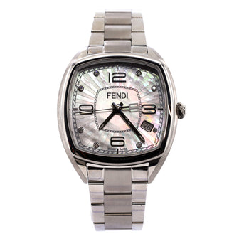 Fendi Memento Quartz Watch Stainless Steel with Diamond Markers and Mother of Pearl 32