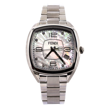 Fendi Memento Quartz Watch Stainless Steel with Diamond Markers and Mother of Pearl 32
