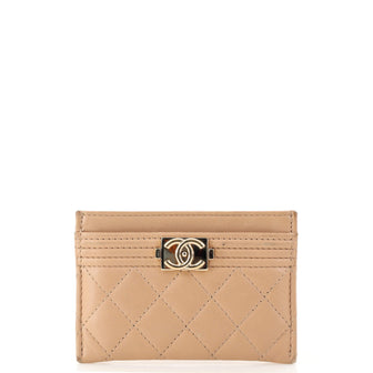 Chanel Boy Card Holder Quilted Lambskin