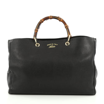 Gucci Bamboo Shopper Tote Leather Large Black 1924201